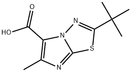 2-(tert-butyl)-6-methylimidazo[2,1-b][1,3,4]thiadiazole-5-carboxylic acid 化学構造式