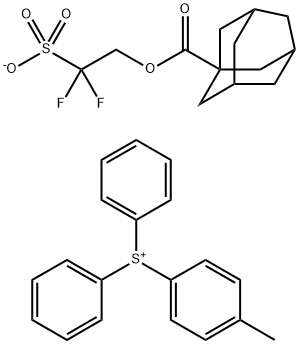Sulfonium, (4-methylphenyl)diphenyl-, salt with 2,2-difluoro-2-sulfoethyl tricyclo[3.3.1.13,7]decane-1-carboxylate (1:1) Struktur