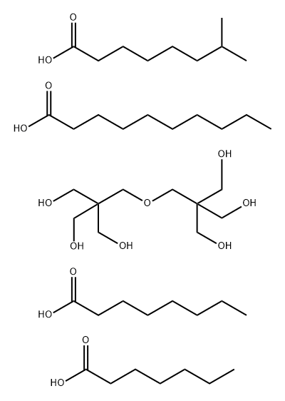 Decanoic acid, mixed esters with dipentaerythritol, heptanoic acid, isononanoic acid, and octanoic acid Struktur