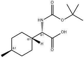 (S) -2-((叔丁氧羰基)氨基)-2-((1R,4S)-4-甲基环己基)乙酸, 1187224-06-1, 结构式