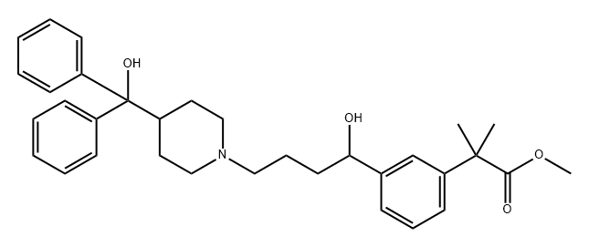 Benzeneacetic acid, 3-[1-hydroxy-4-[4-(hydroxydiphenylmethyl)-1-piperidinyl]butyl]-α,α-dimethyl-, methyl ester