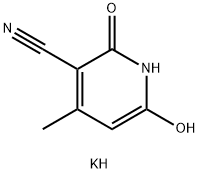 3-Pyridinecarbonitrile, 1,2-dihydro-6-hydroxy-4-methyl-2-oxo-, potassium salt (1:1) Structure