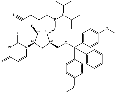 2'-Fluoro-2'-deoxy-ara-U-3'-phosphoramidite Struktur