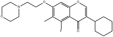 3-cyclohexyl-5-fluoro-6-methyl-7-[2-(morpholin-4-yl)ethoxy]-4H-chromen-4-one Structure