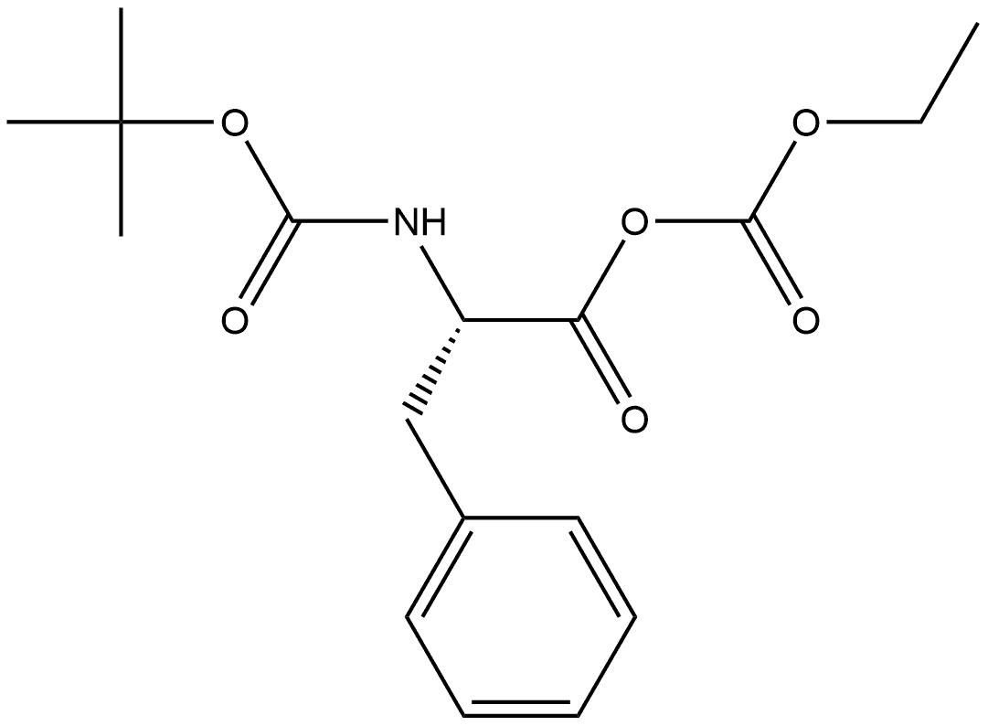 L-Phenylalanine, N-[(1,1-dimethylethoxy)carbonyl]-, anhydride with ethyl hydrogen carbonate Struktur