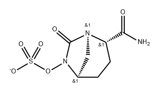 Sulfuric acid, mono[(1R,2S,5R)-2-(aminoca
rbonyl)-7-oxo-1,6-diazabicyclo[3.2.1]oct-6-yl]
ester, ion(1-) Struktur