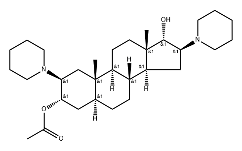 Androstane-3,17-diol, 2,16-di-1-piperidinyl-, 3-acetate, (2β,3α,5α,16β,17α)- (9CI) Structure