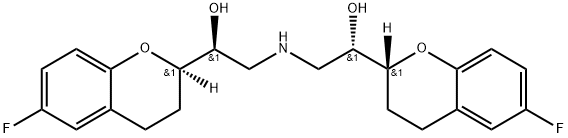 2H-1-Benzopyran-2-methanol, α,α'-[iminobis(methylene)]bis[6-fluoro-3,4-dihydro-, (αS,α'S,2R,2'R)- Struktur
