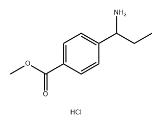 4-(1-氨基丙基)苯甲酸甲酯盐酸盐, 1196046-98-6, 结构式