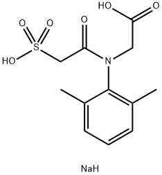 [(2,6-二甲基苯基)(2-磺基乙酰基)氨基乙酸 钠盐 结构式