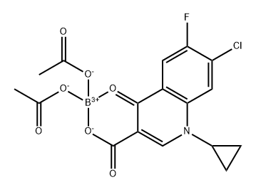 boron(3+) 7-chloro-1-cyclopropyl-6-fluoro-4-oxo-1,4-dihydroquinoline-3-carboxylate diacetate,119618-67-6,结构式