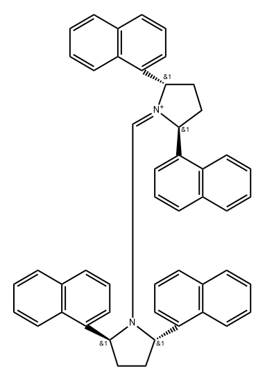 (2S,5S)-1-{[(2S,5S)-2,5-Di(naphthalen-1-yl])pyrrolidin-1-yl]methylene}-2,5-di(naphthalen-1-yl)pyrrolidinium tetrafluoroborate, min. 97% Struktur