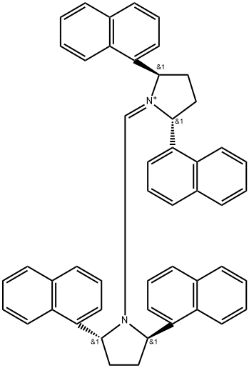 (2R,5R)-1-{[(2R,5S)-2,5-Di(naphthalen-1-yl)pyrrolidin-1-yl]methylene}-2,5-di(naphthalen-1-yl)pyrrolidinium tetrafluoroborate, min. 97% Struktur