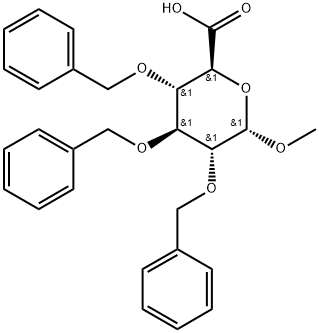 Methyl 2,3,4-Tris-O-(phenylmethyl)-α-D-Glucopyranosiduronic Acid Structure