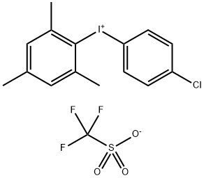 (4-氯苯基)(均三甲苯基)碘鎓 三氟甲磺酸盐 结构式