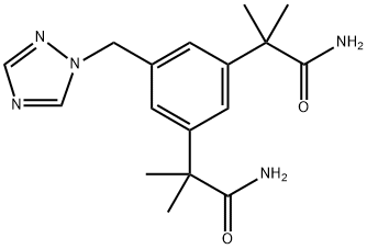 Anastrozole IMpurity (alfa1 , alfa1, alfa3, alfa3-TetraMethyl-5-(1H-1,2,4-triazol-1-ylMethyl)-1,3-BenzenediacetaMide) Struktur