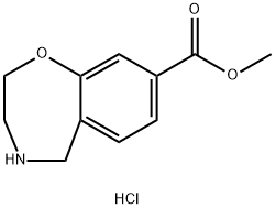 methyl 2,3,4,5-tetrahydro-1,4-benzoxazepine-8-carboxylate hydrochloride Struktur