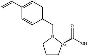 1-[(4-乙烯基苯基)甲基] -L-脯氨酸 结构式