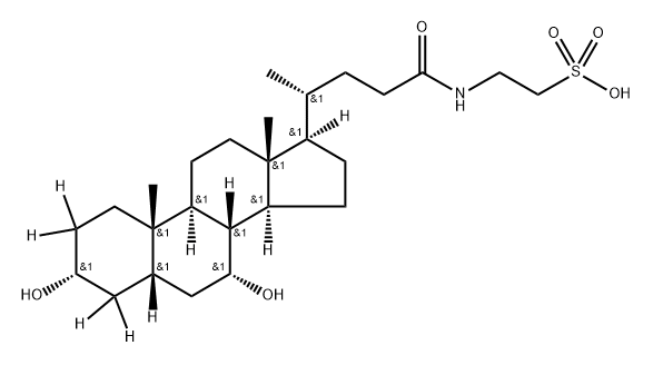 2H4]-牛磺鹅脱氧胆酸钠盐, 1207294-24-3, 结构式