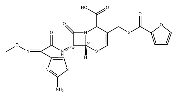 5-Thia-1-azabicyclo[4.2.0]oct-3-ene-2-carboxylic acid, 7-[[(2-amino-4-thiazolyl)(methoxyimino)acetyl]amino]-3-[[(2-furanylcarbonyl)thio]methyl]-8-oxo-, [6R-[6α,7β(Z)]]- (9CI) Structure