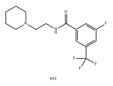 N-(2-ピペリジノエチル)-5-フルオロ-3-(トリフルオロメチル)ベンズアミド 化学構造式