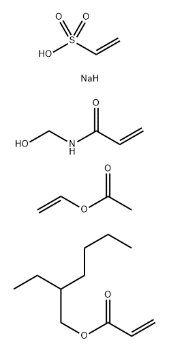 2-Propenoic acid, 2-ethylhexyl ester, polymer with ethenyl acetate, N-(hydroxymethyl)-2-propenamide and sodium ethenesulfonate Structure