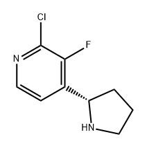 2-chloro-3-fluoro-4-[(2S)-pyrrolidin-2-yl]pyridine 结构式