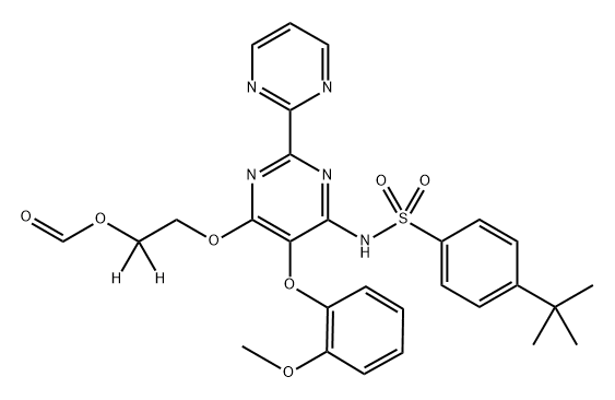 Benzenesulfonamide, 4-(1,1-dimethylethyl)-N-[6-[2-(formyloxy)ethoxy-2,2-d2]-5-(2-methoxyphenoxy)[2,2'-bipyrimidin]-4-yl]- Structure