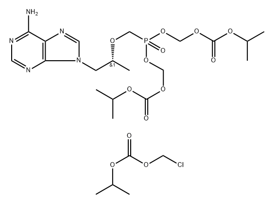2,4,6,8-Tetraoxa-5-phosphanonanedioic acid, 5-[[(1R)-2-(6-amino-9H-purin-9-yl)-1-methylethoxy]methyl]-, 1,9-bis(1-methylethyl) ester, 5-oxide, compd. with chloromethyl 1-methylethyl carbonate (1:1)
