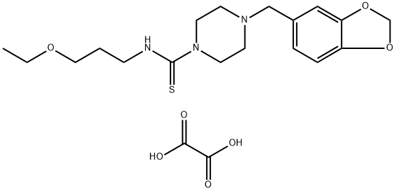 1-Piperazinecarbothioamide, 4-(1,3-benzodioxol-5-ylmethyl)-N-(3-ethoxypropyl)-, ethanedioate (1:1) Structure
