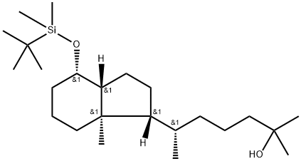 1H-Indene-1-pentanol, 4-[[(1,1-dimethylethyl)dimethylsilyl]oxy]octahydro-α,α,ε,7a-tetramethyl-, (εS,1R,3aR,4S,7aR)- Structure