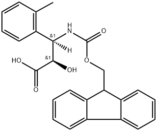 (2R,3R)-3-((((9H-芴-9-基)甲氧基)羰基)氨基)-2-羟基-3-(邻甲苯基)丙酸, 1217724-38-3, 结构式