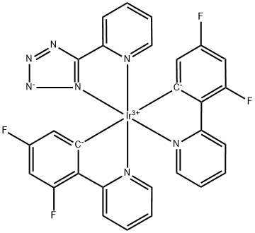 FIrN4 , Bis(2,4-difluorophenylpyridinato)(5-(pyridin-2-yl)-1H- Struktur