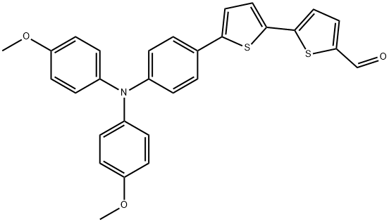 5′-(4-(bis(4-methoxyphenyl)amino)phenyl)-[2,2′-bithiophene]-5-carbaldehyde Structure
