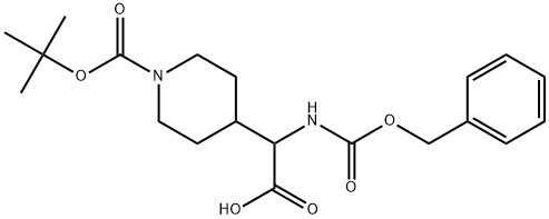 4-Piperidineacetic acid, 1-[(1,1-dimethylethoxy)carbonyl]-α-[[(phenylmethoxy)carbonyl]amino]- Struktur