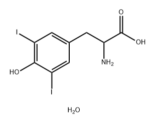 DL-3,5-diiodo- Tyrosine hydrate (1:2) Structure