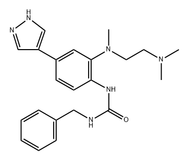 Urea, N-[2-[[2-(dimethylamino)ethyl]methylamino]-4-(1H-pyrazol-4-yl)phenyl]-N'-(phenylmethyl)- 化学構造式