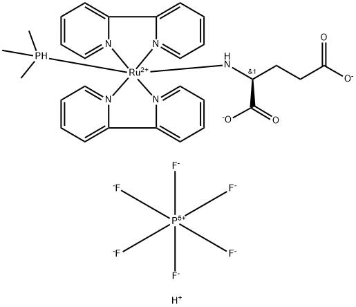 (bis(2,2'-Bipyridine-N,N')trimethylphosphine)-(S)-1-aminopropane-1,3-dicarboxylicacidruthenium(2+)complexsodiumhexafluorophosphatesalt Structure