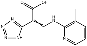 2H-Tetrazole-5-acetic acid, α-[[(3-methyl-2-pyridinyl)amino]methylene]- Struktur