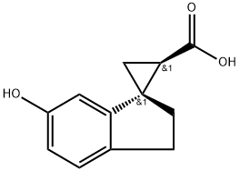 (1R,2R)-6'-羟基-2'-,3'-二氢螺[环丙烷-1,1'-茚]-2-羧酸 结构式