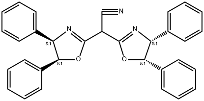 2,2-双((4R,5S)-4,5-二苯基-4,5-二氢恶唑-2-基)乙腈, 1222193-12-5, 结构式