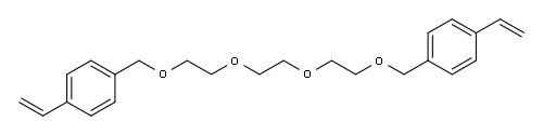 1,12-ビス(4-エテニルフェニル)-2,5,8,11-テトラオキサドデカン 化学構造式
