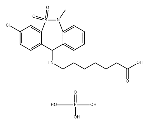 Tianeptine phosphate,1224690-85-0,结构式