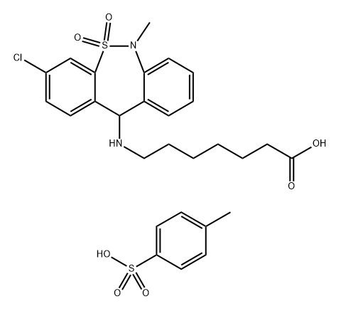 Tianeptine  tosylate,1224690-86-1,结构式
