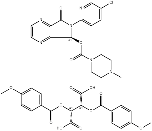 Butanedioic acid, 2,3-bis[(4-methoxybenzoyl)oxy]-, (2R,3R)-, compd. with (5S)-6-(5-chloro-2-pyridinyl)-6,7-dihydro-7-oxo-5H-pyrrolo[3,4-b]pyrazin-5-yl 4-methyl-1-piperazinecarboxylate (1:1)