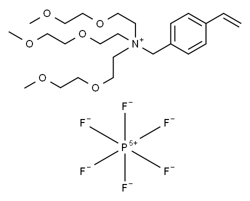4-ethenyl-N,N,N-tris[2-(2-methoxyethoxy)ethyl]-, Benzenemethanaminium, hexafluorophosphate(1-) (1:1) Structure