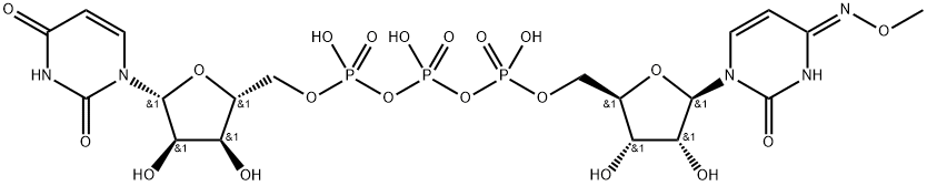 ウリジン5′-三りん酸Oγ-[1β-[4-[[3-(4-メトキシフェニル)プロポキシ]イミノ]-2-オキソ-1,2,3,4-テトラヒドロピリミジン-1-イル]-1,5-ジデオキシ-β-D-リボフラノース-5-イル]・トリエチルアミン 化学構造式