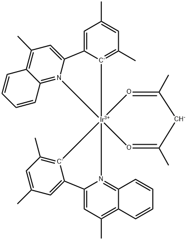 双[2-(3,5-二甲基苯基)-4-甲基喹啉](乙酰丙酮)铱(III), 1228537-77-6, 结构式