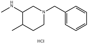 1-Benzyl-4-methyl-3-(methylamino)piperidine dihydrochloride Struktur