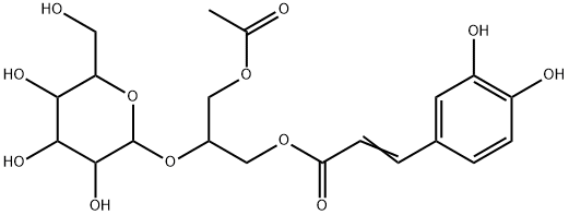 b-D-Glucopyranoside,(1S)-2-(acetyloxy)-1-[[[(2E)-3-(3,4-dihydroxyphenyl)-1-oxo-2-propenyl]oxy]methyl]ethyl(9CI) Struktur